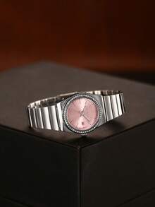 REBIRTH 1 件男女通用方形不锈钢表带简约石英表，适合日常佩戴 - 均碼 - 查看 4