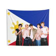 Kpop  Philippines Flag Tapestry - Indoor Wall Tapestries, Room Decor, Home Wall Art, Kpop Fans Gift,Kpop Lover Decoration, Merch - 1PC - Xem 5