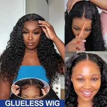 200% 密度 34 英寸 13x4 波浪卷蕾丝前假发，混合真人发，预先拔毛 13x4 前额假发，混合真人发，高清蕾丝波浪卷假发，100% 真人发假发，女士假发 - 自然色&黑色系 - 查看 8