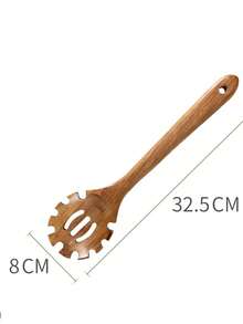 Uncoated Teak Frying Pan, Wooden Spatula Spoon Long Handle Cooking Set, Rosewood Kitchen Utensils - Multicolor - View 4