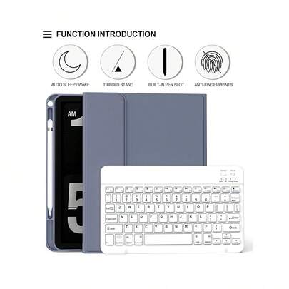 适用于 iPad (A16) 11 英寸第 11 代 (2025) 的键盘保护套，也兼容 iPad 10.2 英寸第 9/8/7 代、Air 4/5/6、10.9/11 英寸、Pro 11。支持自动睡眠/唤醒功能，配备可拆卸无线蓝牙键盘、150mAh 电池、超薄轻巧支架和触控笔插槽。