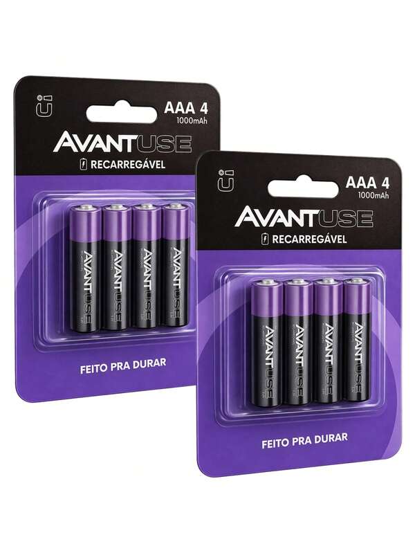 Kit 8 Pilhas Recarregável Comum AA 2700MAH Cod: 408140010-2 Avant Use