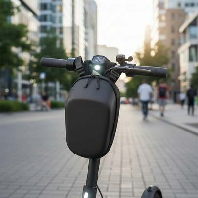 Scooter Handlebar Bag EVA Waterproof PU Leather Foldable Bike Storage Bag For Electric Scooter And Bicycle