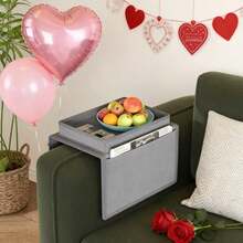 2 piezas/1 pieza Bolsa de almacenamiento para reposabrazos de sofá de alta calidad, caja de almacenamiento para reposabrazos de sofá plegable multifuncional, adecuada para control remoto, taza, libro, revista, bebida, teléfono, almacenamiento de herramientas comunes, ideal para decoración del hogar en la sala de estar, regalo del Día de San Valentín, decoración del Día de San Valentín, Pascua (La imagen es un efecto de renderizado y puede diferir ligeramente del producto real) - Multicolor - Ver 3