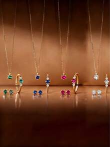 1盒锆石心形吊坠项链礼盒套装，可定制出生纪念项链，适合女性和女孩日常佩戴，也适合派对、约会、婚礼、新娘礼物、爱人礼物、母亲礼物、圣诞礼盒、生日礼物、闺蜜礼物等场合。 - 愛心項鍊 - 查看 11