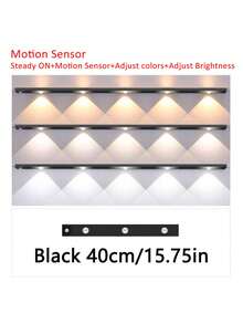 50/40/30/20cm Cat Eye Hill Light, LED Cabinet Light With Motion Sensor And Three-Color Changing Strip, Ultra-Thin Smart Kitchen Counter Lamp With Rechargeable Battery And Body Sensor, Wardrobe Home Decor Hill Light, Motion Sensor Light, Hill Light, Night Light, Cat Eye Spotlight, Sensor Light, LED Light, Three-Color Dimmable Light, Lighting - Cat's Eye Hill Light - View 16