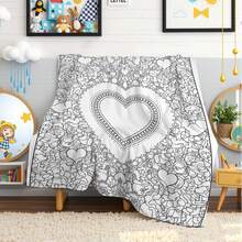 1pc Ocean World Adult Coloring Blanket With Sea Turtle, Starfish & Seahorse Patterns - Thickened Flannel All-Season Warm Throw For Adults &, Relax Coloring Book Pages Bedspread, Sofa Bed Cover, Marine Life Design Gift Her Gifts For Her, Him, Family, Boyfriend, Girlfriend, Father, Family, Mother, Lover, Daughter, Son, Grandfather, Grandmother, Friend, Classmate, Pet. Perfect Nap, Camping, Travel, Home, Daily Life, Office Decoration, Birthday, Anniversary, Valentine's Day, Thanksgiving, Christmas, Halloween, Mother's Day, Father's Day, Wedding, New Year Gifts,Back To School Season - 多色3 - 查看 1