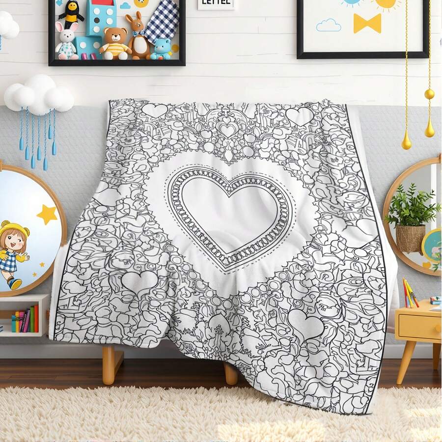 1pc Ocean World Adult Coloring Blanket With Sea Turtle, Starfish & Seahorse Patterns - Thickened Flannel All-Season Warm Throw For Adults &, Relax Coloring Book Pages Bedspread, Sofa Bed Cover, Marine Life Design Gift Her Gifts For Her, Him, Family, Boyfriend, Girlfriend, Father, Family, Mother, Lover, Daughter, Son, Grandfather, Grandmother, Friend, Classmate, Pet. Perfect Nap, Camping, Travel, Home, Daily Life, Office Decoration, Birthday, Anniversary, Valentine's Day, Thanksgiving, Christmas, Halloween, Mother's Day, Father's Day, Wedding, New Year Gifts,Back To School Season - 多色3 - 查看 1