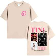 Singer TINI STOESSEL Futtura Tour Album 2026 Graphic T-Shirt Men Women Vintage Hip Hop Pop Oversized Cotton T-Shirts Streetwear - 黑色 - 查看 6