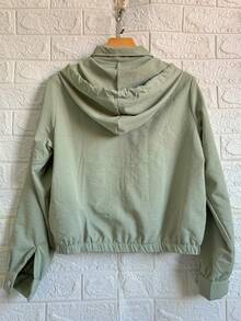 Women's Windbreaker Bomber Jacket - 淺綠色ZY1003 - 查看 4