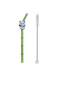 1/2/4/8pcs Reusable Bamboo Style Glass Straw Set, Panda Decor, Includes Cleaning Brush | Made Of High Borosilicate Glass | Suitable For Smoothies, Cocktails, Coffee, Milk Tea | Great For Home Gatherings, Restaurants, Travel, Parties - Style1 - View 7