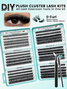 Individual Cluster Eyelash Book DIY Natural Reusable At-Home Lash Extensions Starter Kit - Multicolor - View 1