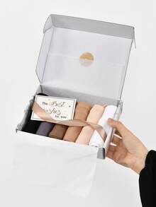 7件套（5条发带+2个丝绸发夹）棉质时尚女士围巾组合发带礼盒 - 彩色 - 查看 14