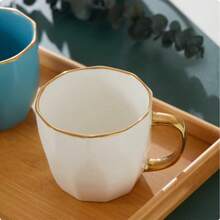歐式咖啡杯碟套組，復古陶瓷浮雕杯組，下午茶餐具與茶杯禮盒，極簡純白陶瓷浮雕咖啡馬克杯 - 白色小號 - 查看 9