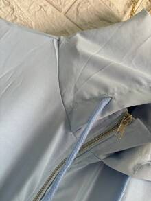 Women's Windbreaker Bomber Jacket - 淺藍色ZY1003 - 查看 3