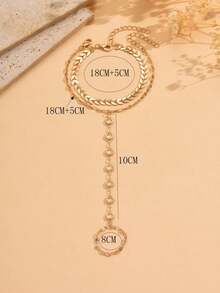 2pcs/Set Gelang Rantai Tulang Ikan Logam Emas Modis dan Serbaguna, Cincin Jari Rantai Kristal Transparan yang Menawan, Cocok untuk Pemakaian Sehari-hari, Pesta, Liburan Pantai, Buatan Tangan, Panjang Rantai Dapat Disesuaikan, Jumlah Manik Kristal Tidak Tetap - Emas - View 4
