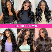 SHINEHAIR 7x5 Glueless Human Hair Wigs, Pre-Plucked And Pre-Cut, For Women, Brazilian Hair, 180% Density, Wavy, Human Hair Wigs With Transparent Lace Front, Pre-Plucked With Baby Hairs For Women - Natural Black - 查看 9