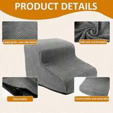 1pc Grey 2-Step Pet Stairs, High-Density Supportive Foam Dog Steps For Small Dogs & Cats, Non-Slip Bottom & Soft Knit Fabric, Ideal For Couch & Bed Access, S-Afe & Portable Pet Ramp For Senior & Puppy Use - Grey - View 4