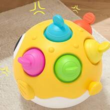 Children's Infant Toy - Features Rotating Buttons, A Shaking Bell Rattle, A Roly-Poly Design With A Crisp Ring, And Is Made Of Silicone That Can Be Pressed And Chewed Safely. - Multicolor - View 7