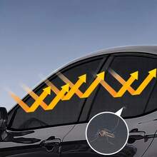 4Pcs Car Window Sunshades And Mosquito Net Curtains - Foldable, All-Weather Black Privacy Protection, UV Protection, And Insect Repellent, Suitable For Cars, Trucks, And SUVs. - 4-piece Set (front Window + Rear Window) - View 4