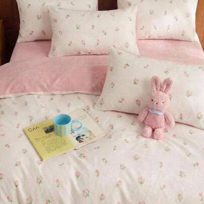 Joivida 1 Bộ chăn ga gối polyester nhẹ họa tiết hoa nhiều màu, Phòng ngủ ấm cúng Rama, Ngôi nhà ấm cúng, Đồ dùng phòng ngủ, Quà tặng tân gia, Sử dụng khi trở lại trường, Đồ dùng thiết yếu trong ký túc xá, Vải dệt thoáng mát cho mùa xuân/hè