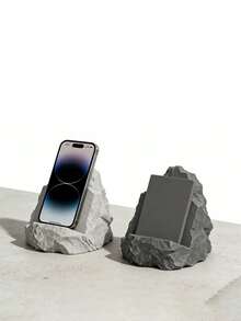 Giá đỡ điện thoại in 3D hình phong cảnh núi non | Tác phẩm điêu khắc để bàn với kết cấu đá chân thực | Giá đỡ ổn định nhiều góc độ | Thẩm mỹ tự nhiên - 1PC - Xem 1