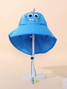 1pc Kids Dinosaur Pattern Sun Hat, Wide Brim Breathable Mesh Bucket Hat With Neck Shade, Summer Outdoor Boys Cap - 1PC - View 7