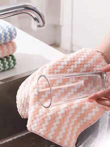 10pcs/5pcs Set Cleaning Towels, Kitchen Dishcloths, Cleaning Rags, Oil-Free Dishwashing Cloths, Multi-Purpose Cleaning Towels, Household Cleaning Cloths, Kitchen & Bathroom Cleaning Towels, Absorbent Towels, Easy To Remove Stains And Grease, Cleaning Supplies, Cleaning Tools, Size 25cm X 25cm, Multi-Color Cleaning Cloths - Multiple Styles - View 3