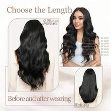 [Natural Black 1B# Human Hair Extensions,16-26 INCHS,20pcs/Pack/50g] Thick Tape In Hair Extensions Straight Remy Human Hair Invisible Tape Human Hair Extensions Suitable For Women Daily Use, Like Wedding, Make Up, Date, Christmas Gifts, Party Wigs, Daily Use, Schools, Birthday Banquets, Halloween And Other Occasions, And Theme Parties And So On - Natural Black - 查看 3