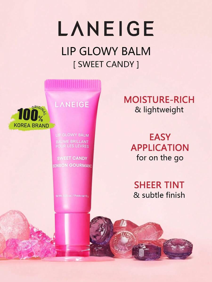 Laneige LIP GLOWY BALM 甜糖軟糖熊 10g/0.35oz，保濕豐唇配方，玻璃唇效果，不黏膩清爽，持久滋潤，韓系保濕護唇，K-Beauty，韓妝，禮物