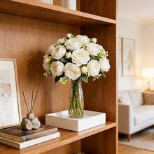 These 6 Artificial Peony Flowers Are Lifelike And UV-Resistant. They Are Perfect For Indoor Home Decoration, Outdoor Garden Decoration, Wedding Decoration, And Valentine's Day Decoration, Making Them The Best Gift Choice. - Hua-005-6-bai - View 8