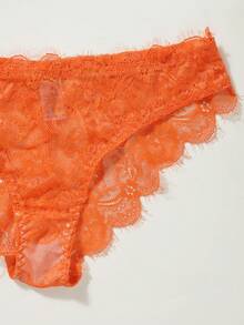 1 Set Women's Embroidered Push-Up Bra And Embroidered Panty - Orange - View 5