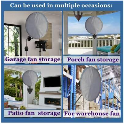Heavy Duty Industrial Fan Cover | Large Base And Wall Mount, Fabric Material, Compatible With 16-32 Inch Fans, Suitable For Warehouse, Factory, Indoor/Outdoor Use