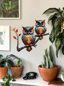 1 pieza Pintura de lámina de hierro con diseño de búho, decoración de pared con diseño de rama de búho 2D, decoración del hogar, decoración de la sala de estar, decoración del dormitorio, accesorios del dormitorio, adhesivo de pared, decoración del jardín exterior, decoración del patio, decoración de la sala de estar, decoración de la habitación, decoración del hogar del dormitorio, decoración de la cocina - BR20317 - Ver 9