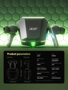 Auricolari senza fili Acer OHR625, cuffie intrauricolari con cancellazione del rumore, suono stereo ad alta definizione, vestibilità comoda, adatte per sport, giochi, intrattenimento, con custodia di ricarica USB-C, compatibili con smartphone e tablet - Tagli Unica - Visualizzare 13