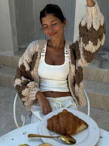 Women's New Long-Sleeve Loose Knit Cardigan For Spring  Autumn - Also Suitable For Winter  Fall Wear - Chocolate Brown - View 7