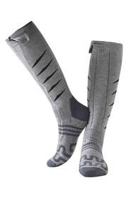 2 Pairs Rechargeable Heated Socks Battery-Powered Long Lasting Warmth Adjustable Heat Levels - Silver - View 3