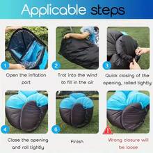 Lazy Inflatable Sofa Inflated Quickly Without Tools, Ergonomically Designed. Portable For Quickly Inflate. Device To Prevent Side Flips During Camping. For Outdoor Camping Inflatable Beds And Is A Must-Have Gift For Outdoor Enthusiasts. - Purple - View 6