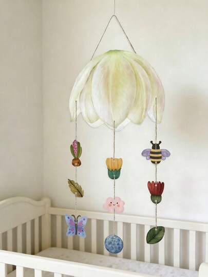 一套郁金香蝴蝶门挂装饰，春季主题挂饰，可爱欢迎牌，婴儿床装饰纸横幅，婴儿车挂饰，迎婴派对前门挂旗吊坠，一周岁生日派对门饰，性别揭晓派对墙饰，新生儿派对背景装饰，女孩房装饰，生日派对用品，迎婴派对装饰，婴儿房装饰，春季派对装饰，摄影道具