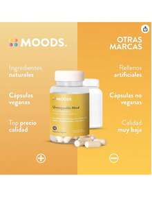Moods | Nootropico para la Mente con Melena de León, Bacopin, L-Glutamina, Ácido Alfa Lipoico y Zinc - Suplemento natural para Concentracion, Memoria y Agilidad Mental - 60 Cápsulas Veganas - Unstoppable Mind - Amarillo Mostaza - Ver 4