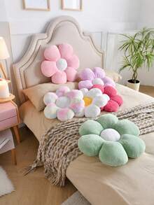 Almofada Floral Rosa, Almofada em Formato de Margarida Divertida e Fofa para Decoração Floral de Assentos, Adequada para Sofás e Camas, Almofada Floral Macia e Felpuda, Ideal para Decoração de Chão em Quartos e Salas de Estar, O Melhor Presente para o Dia das Mães - Rosa com núcleo branco - Visão 5