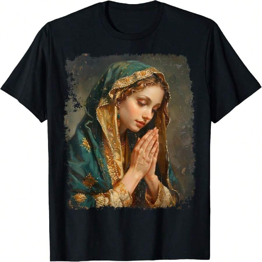 Saint Mary Mother Of Jesus T-Shirt - 黑色 - 查看 1