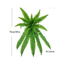 Kmitang 73-115厘米长仿真波斯植物，假墙挂植物，仿波士顿蕨类植物，草叶藤蔓，触感逼真，仿真爬山虎，适用于家居花园室内外装饰，不含盆，1株 - 綠色 - 查看 13