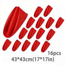 8/16/24张散装婚礼餐巾，优雅方形餐桌餐巾，缎面餐巾，适用于餐厅、派对、毕业典礼（30*30厘米/12*12英寸） - 紅色 - 查看 12