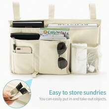 Double-Decker Bed Storage Bag, Hanging Bed Storage Bag, 8-Compartment Storage Bag, Suitable For Student Dormitories, Hospital Beds, Crib Rails, Hanging Bed Storage Bag, Multi-Compartment Hanging Bed Storage Bag, Hanging Storage Bag For Bunk Beds In Student Dormitories, Bed Storage Bag - Grey - View 6