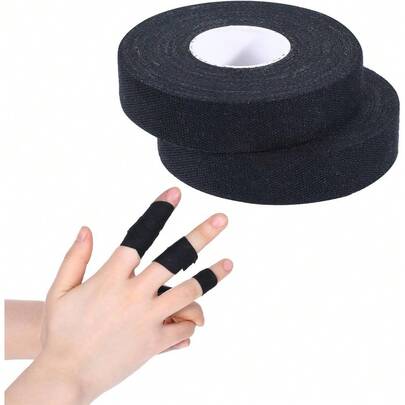 Extra Strong Adhesive Athletic Finger Tape 0.6 Inch X 32 Feet For Rock Climbing Football Sports And Skin-Friendly Protection For Fingers Hands And Toes Black