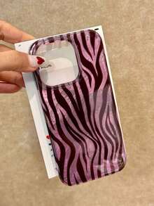 Striped Watercolor Feather Swirl Foil Pattern Slim Chic Silver Mobile Phone Case/Cover Compatible With IPhone 15 Pro Max, XS Max, 11, 12, 13, 16, 15, 16 Plus, 16 Pro Max, Galaxy Waterproof Shockproof Anti-Fall Scratch Resistant - #2 - 查看 9