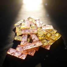 100g/Pack Sunflower Textured Mosaic Glass Bricks, Electroplated Concave-Convex Surface, Mixed Gold And Pink, Suitable For Home Decor, Space, Mirror Decoration, Handicraft, Outdoor Decoration, Craft Decoration, Art Decoration, Scene Decoration, Wall And Bar Decoration, DIY Jewelry Making, Soluble Glass Material - Concave-convex Long Gold Bar - View 8