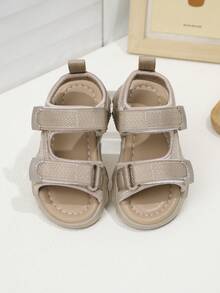 1 Pair Kids' Sports Sandals, Outdoor Beach Sandals, Soft Sole Fashionable Boys' Sandals - Khaki - View 4