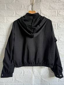 Women's Windbreaker Bomber Jacket - 黑色ZY1003 - 查看 4